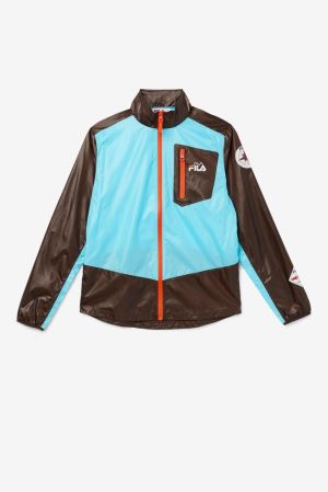 FILA Pinnacle Jackets Blue / Orange,Mens Clothing | CA.PQKSMH287